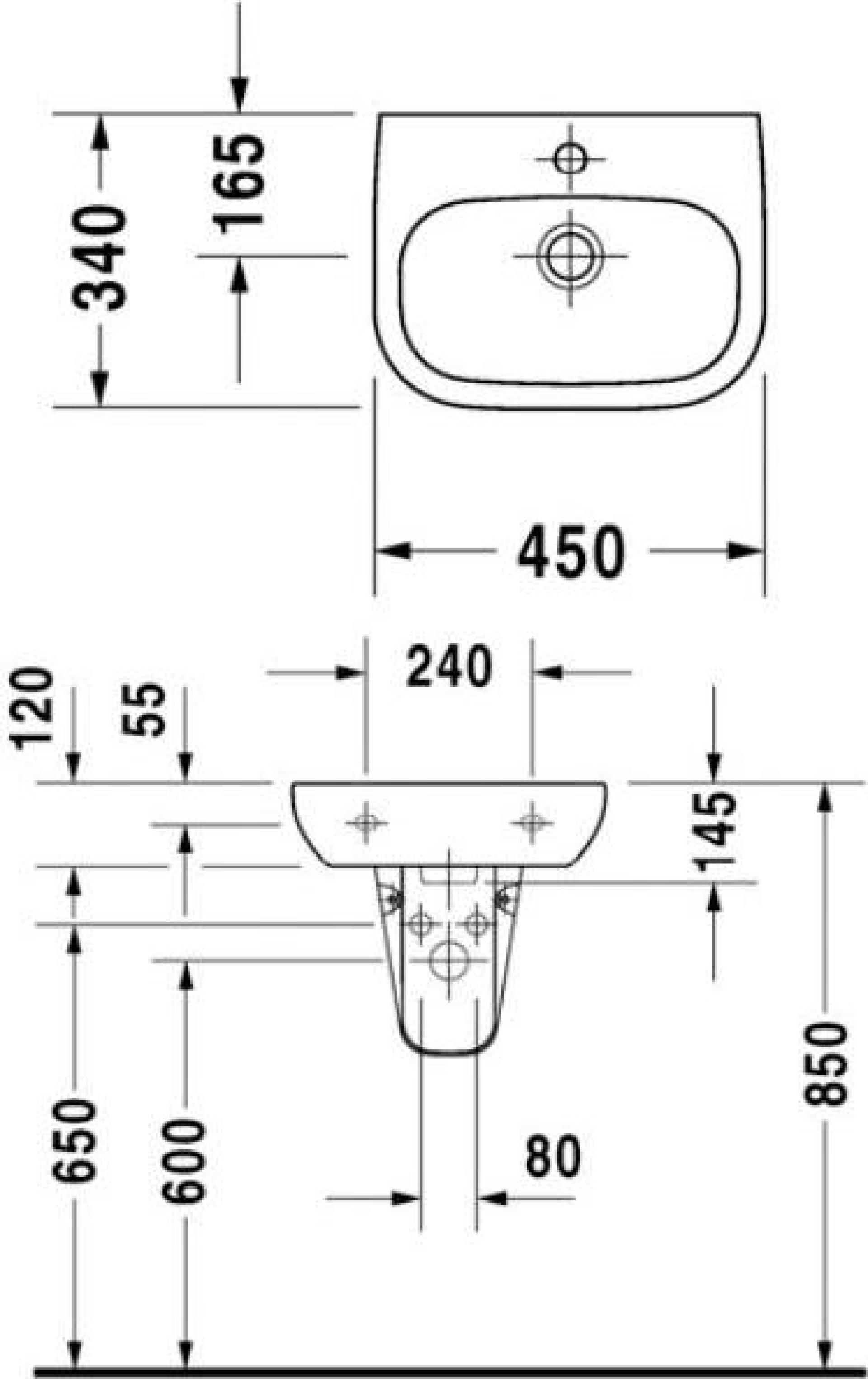 Рукомойник Duravit D-Code 07054500002 - duravit shop