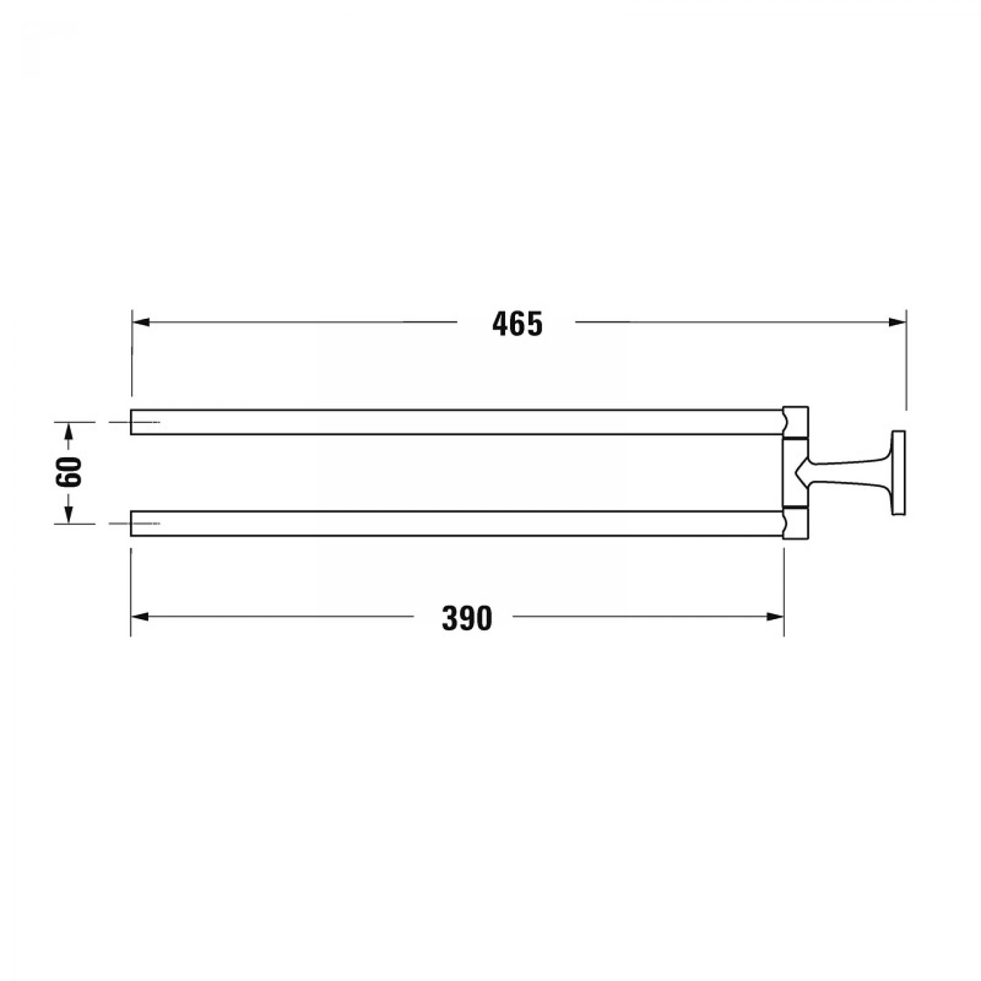 Полотенцедержатель Duravit Starck T 0099411000 46.5 двойной, хром - duravit shop