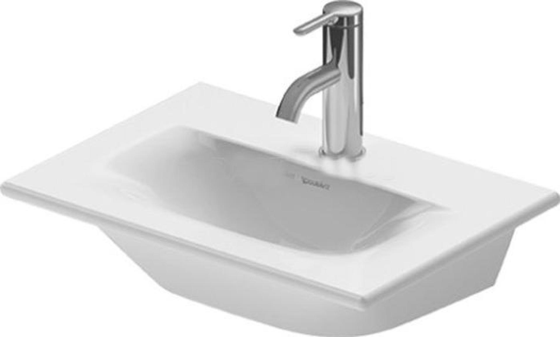 Раковина Duravit Viu 2344530000 53 с отверстием под смеситель, с клапаном Push-Open, белый - duravit shop