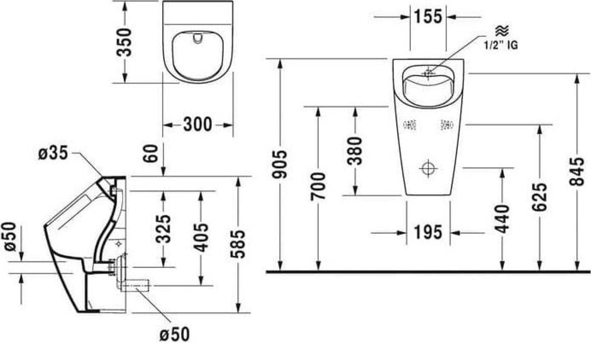 Писсуар Duravit ME By Starck Rimless 2809300000 - duravit shop